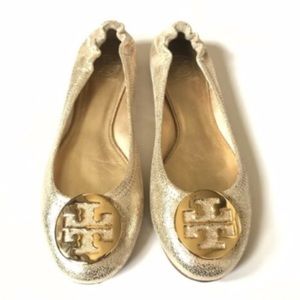Tory Burch Reva Metallic Ballerina Flats🔥